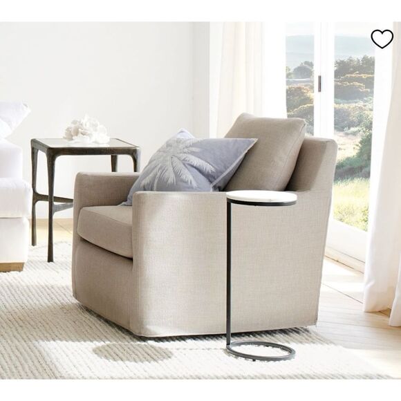 Pottery Barn Palm Embroidered Pillow Cover, Tropical Palm Leaf, Palm Tree - Picture 3 of 9